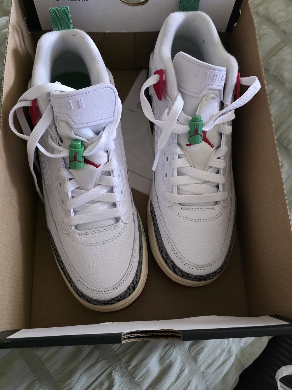 BRAND NEW Jordan Spizike Low White/ Gray with Red Accents Size 7Y (8.5 Womens)